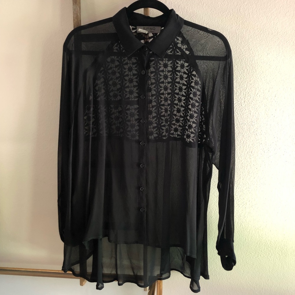 Buffalo brand long sleeve , sheer top